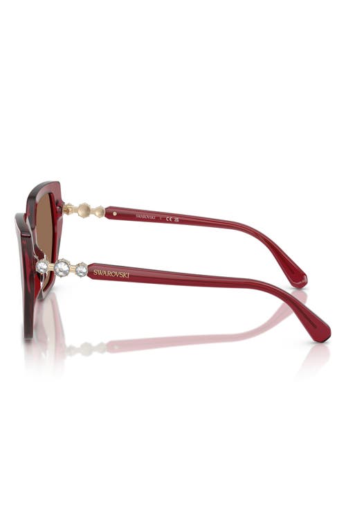Swarovski Constella 56mm Polarized Irregular Sunglasses In Dark Brown