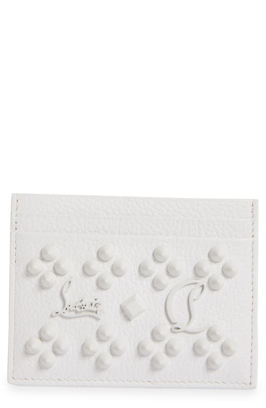 Christian Louboutin Kios Simple Leather Card Case In Bianco/ Bianco