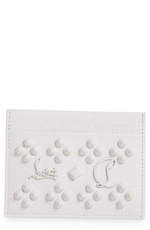 Christian Louboutin Kios Simple Leather Card Case In Bianco/bianco