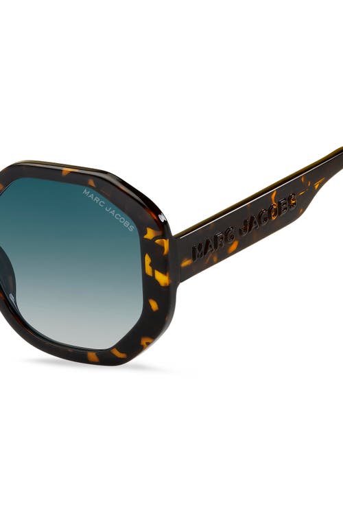 Shop Marc Jacobs 53mm Gradient Round Sunglasses In Havana/blue Shaded