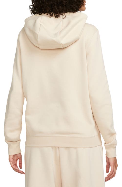 Shop Nike Sportswear Club Fleece Funnel Neck Hoodie In Sanddrift/white