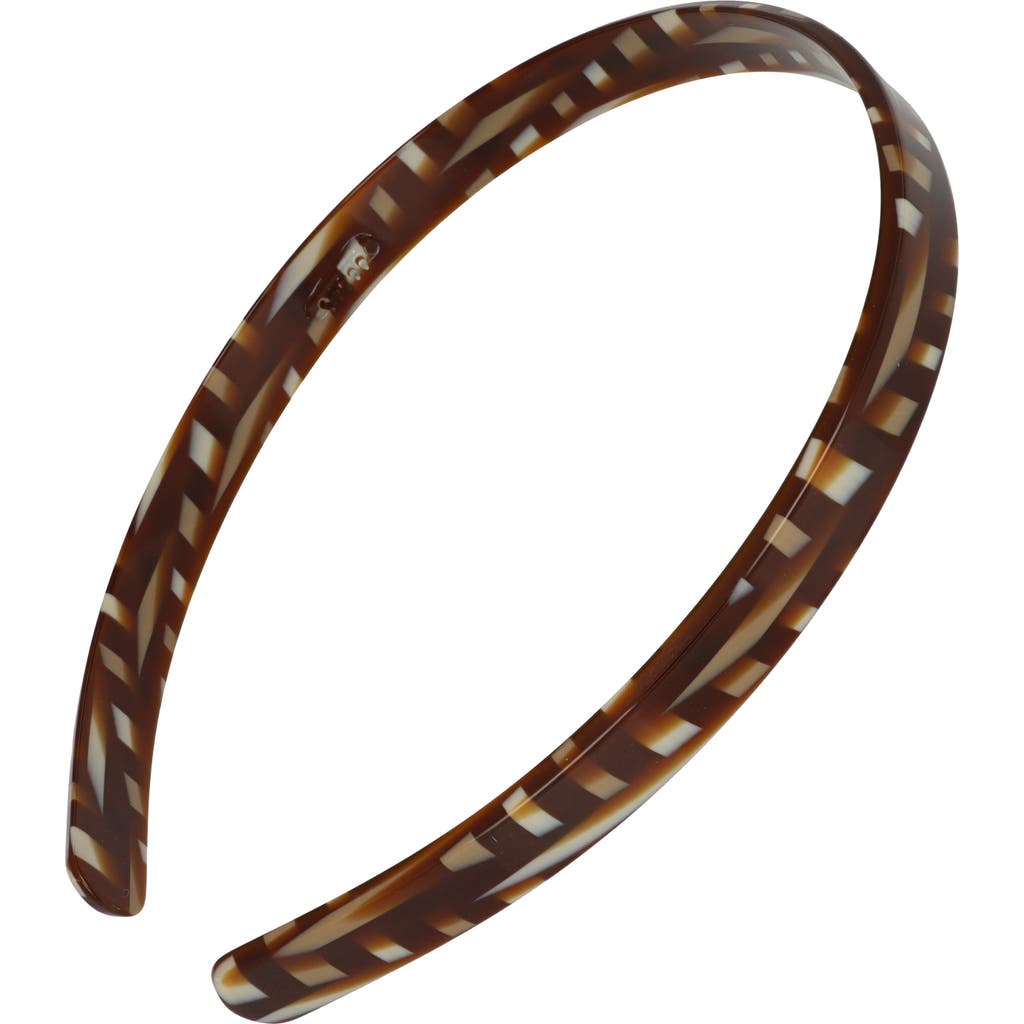 France Luxe Skinny Headband In Brown