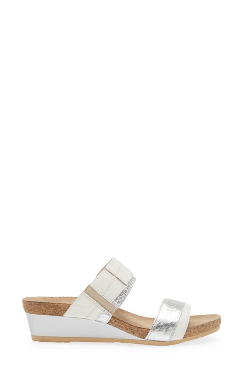 Shop Naot Royalty Slide Sandal In Soft White/soft Silver