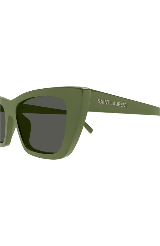 Shop Saint Laurent 53mm Square Sunglasses In Green