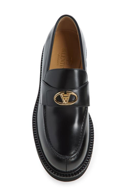 Shop Valentino Garavani Vlogo Locker Loafer In Nero