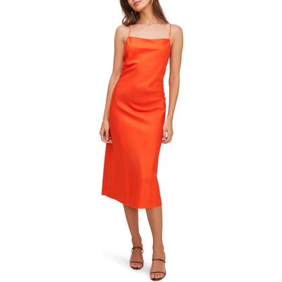 Astr The Label Bonita Midi Slipdress, Red