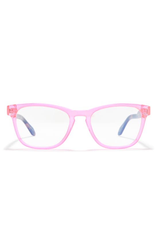 Quay Mini Hardwire 50mm Blue Light Filtering Optical Glasses In Neon Pink Tortoise/ Clear