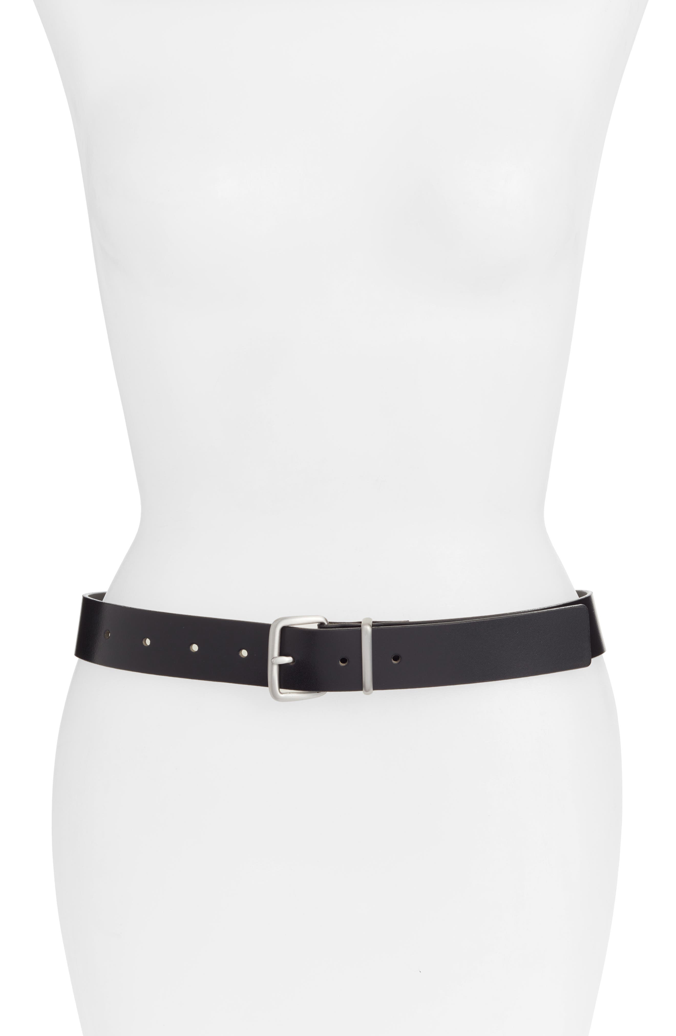 Something Navy Square Buckle Leather Belt (Nordstrom Exclusive) Nordstrom