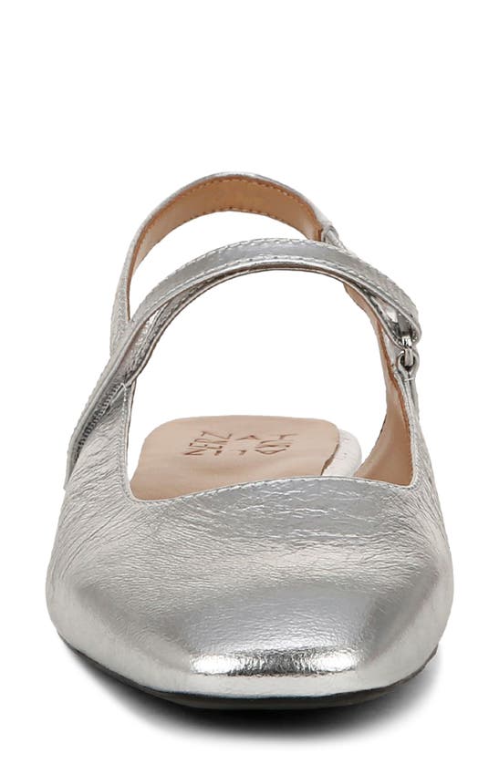 Shop Naturalizer Connie Slingback Mary Jane Flat In Silver Leather
