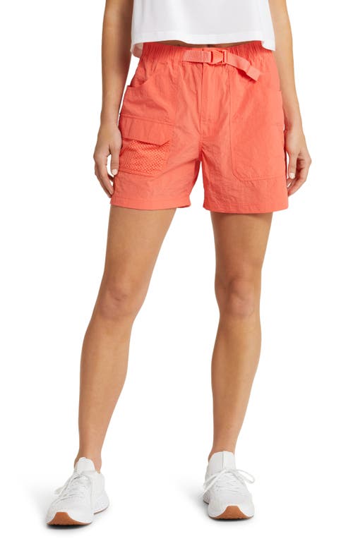 Outdoor Voices Recycled Nylon Cargo Shorts in Hot Coral