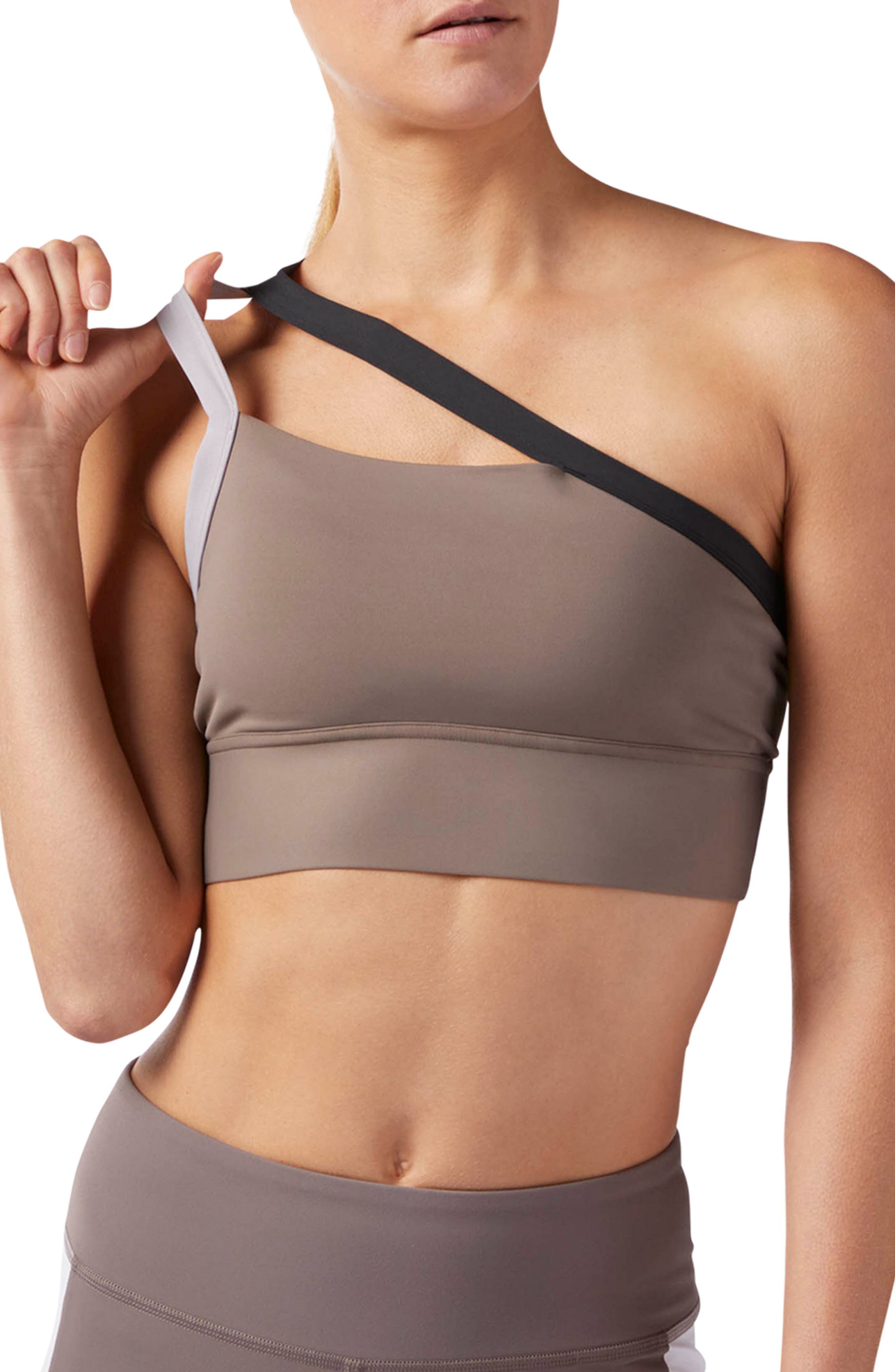 reebok one shoulder sports bra