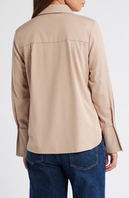 Wit & Wisdom Flare Cuff Button-up Shirt In Champagne