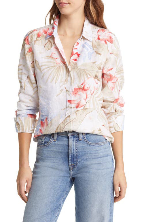 Tommy Bahama Delicate Floral Button-Up Shirt in White
