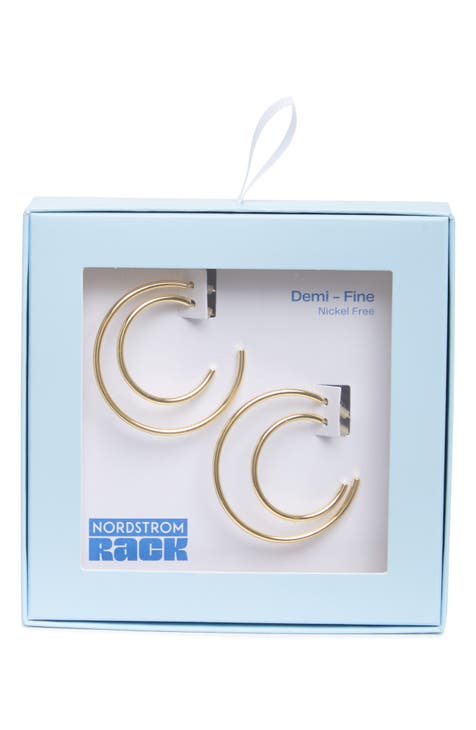 Demi Fine Set of 2 Hoop Earrings