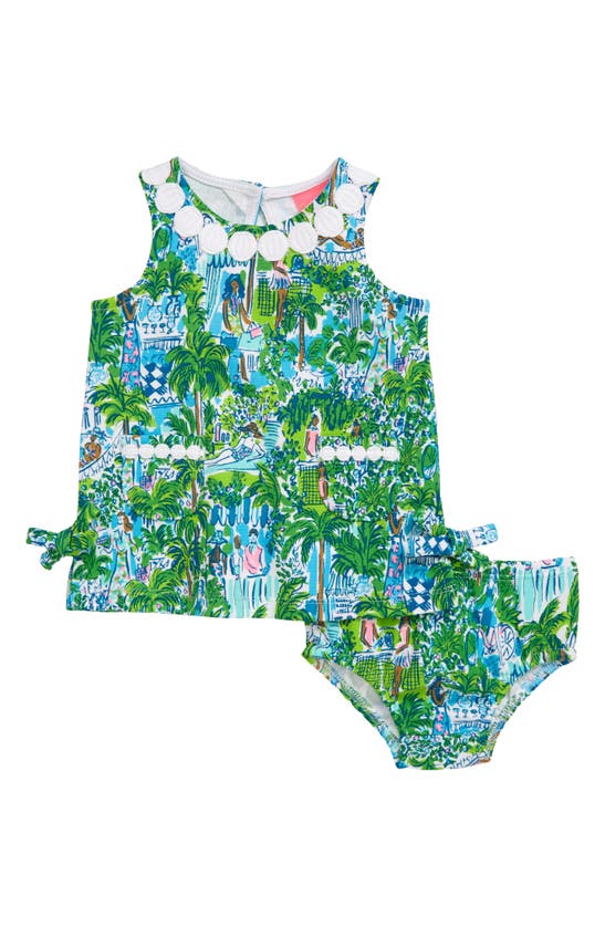Lilly Pulitzer Babies' Lilly Shift Dress In Sprout Green Lilly On Holiday