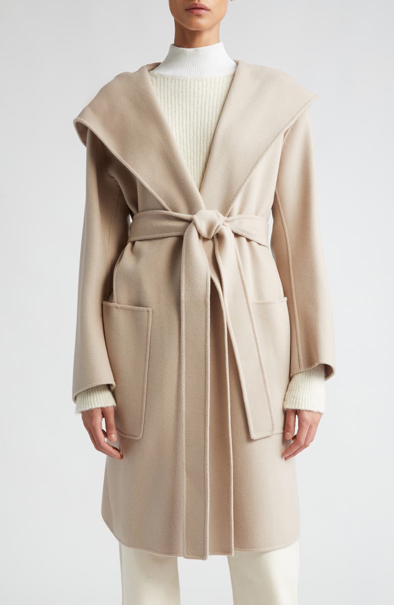 Max Mara Priscilla Hooded Virgin Wool Wrap Coat | Nordstrom