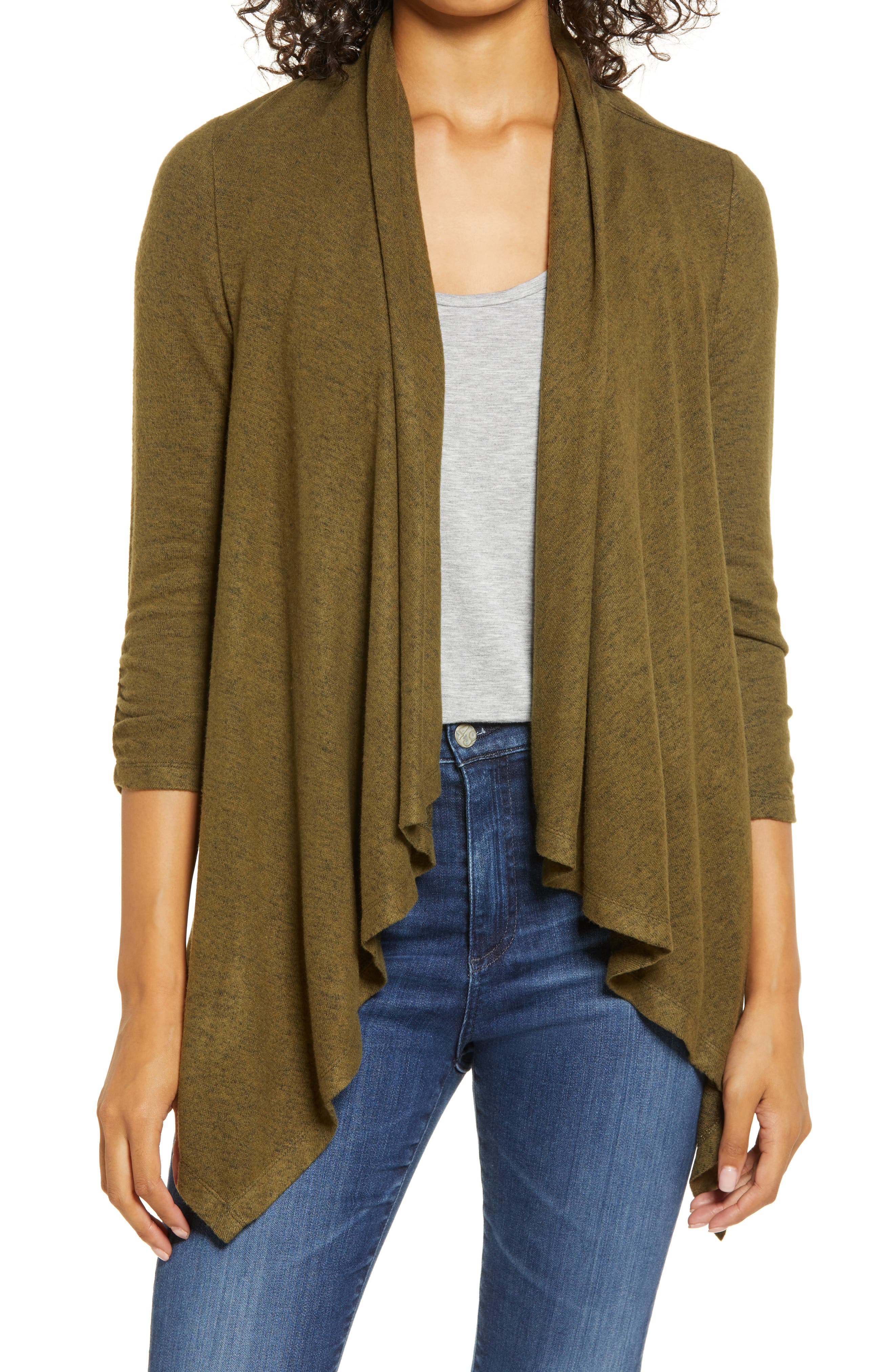 drape front cardigan jacket