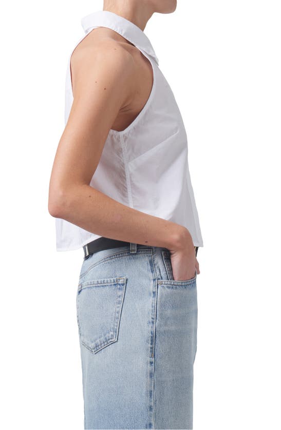 Shop Citizens Of Humanity Adeline Sleeveless Button-up Top In Optic White
