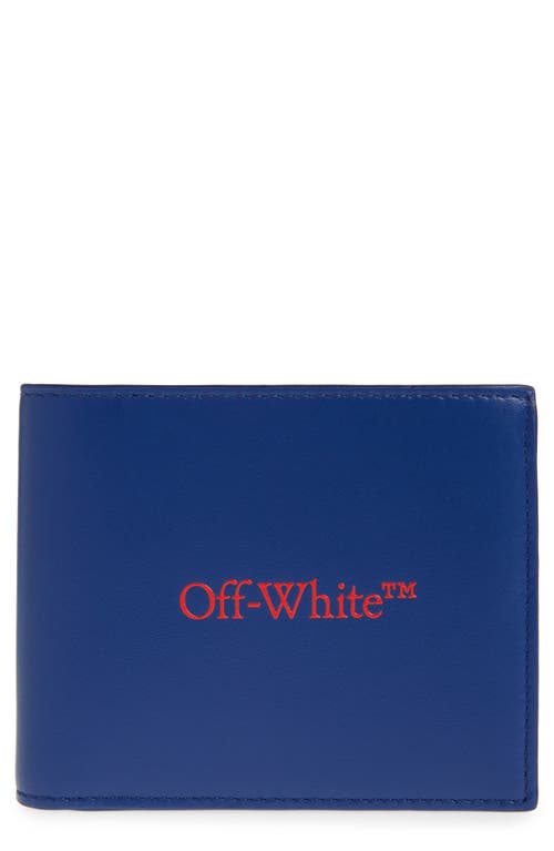 Shop Off-white Bookish Logo Leather Bifold Wallet In Blue - Red