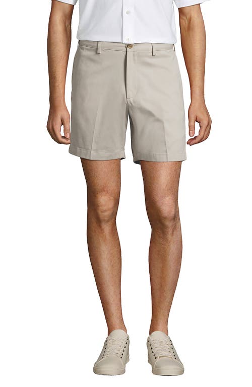 Lands' End Comfort Waist 6" No Iron Chino Shorts In Light Stone