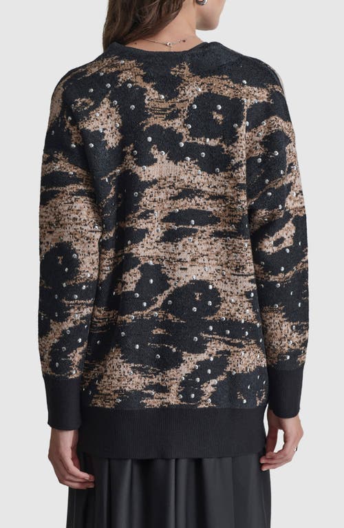 Shop Dkny Oversize Studded Sweater In Black/truffle