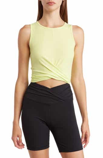 90 Degree By Reflex Womens Seamless V-Neck Cropped Ribbed Tank Top 