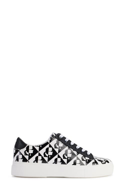 Shop Karl Lagerfeld Paris Cate Diamond Platform Sneaker In Black/white