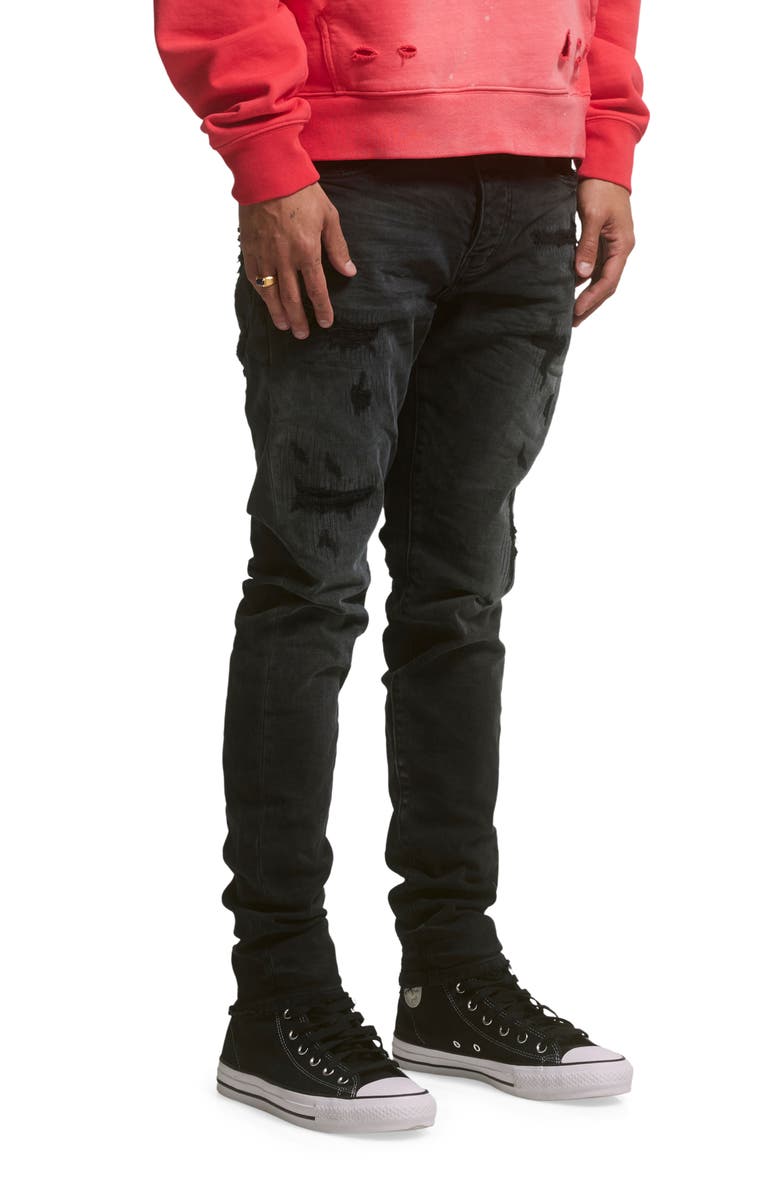 PURPLE BRAND Qulted Destroyed Pocket Skinny Jeans | Nordstrom