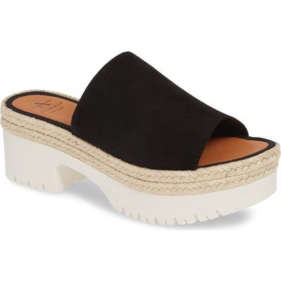 Aquatalia Whitney Espadrille Platform Sandal, Black