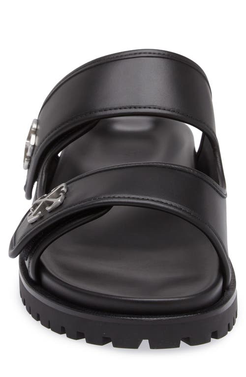 Shop Off-white Arrow Slide Sandal In Black - Silver