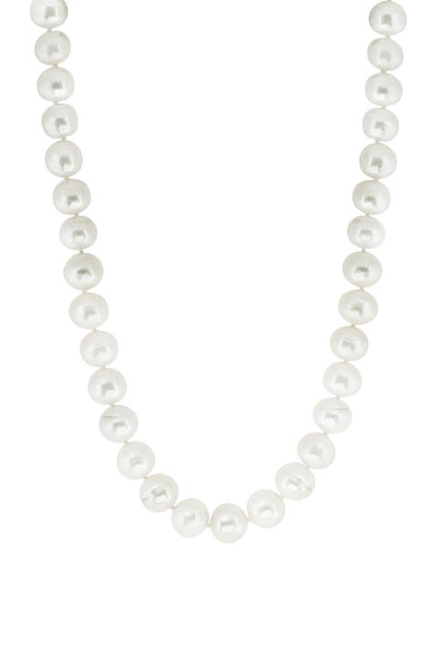 Sterling Silver 10-11mm Freshwater Pearl Necklace