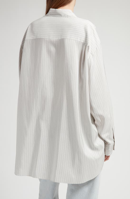 Shop The Row Luka Oversize Cotton Button-up Shirt In Grey Stripe