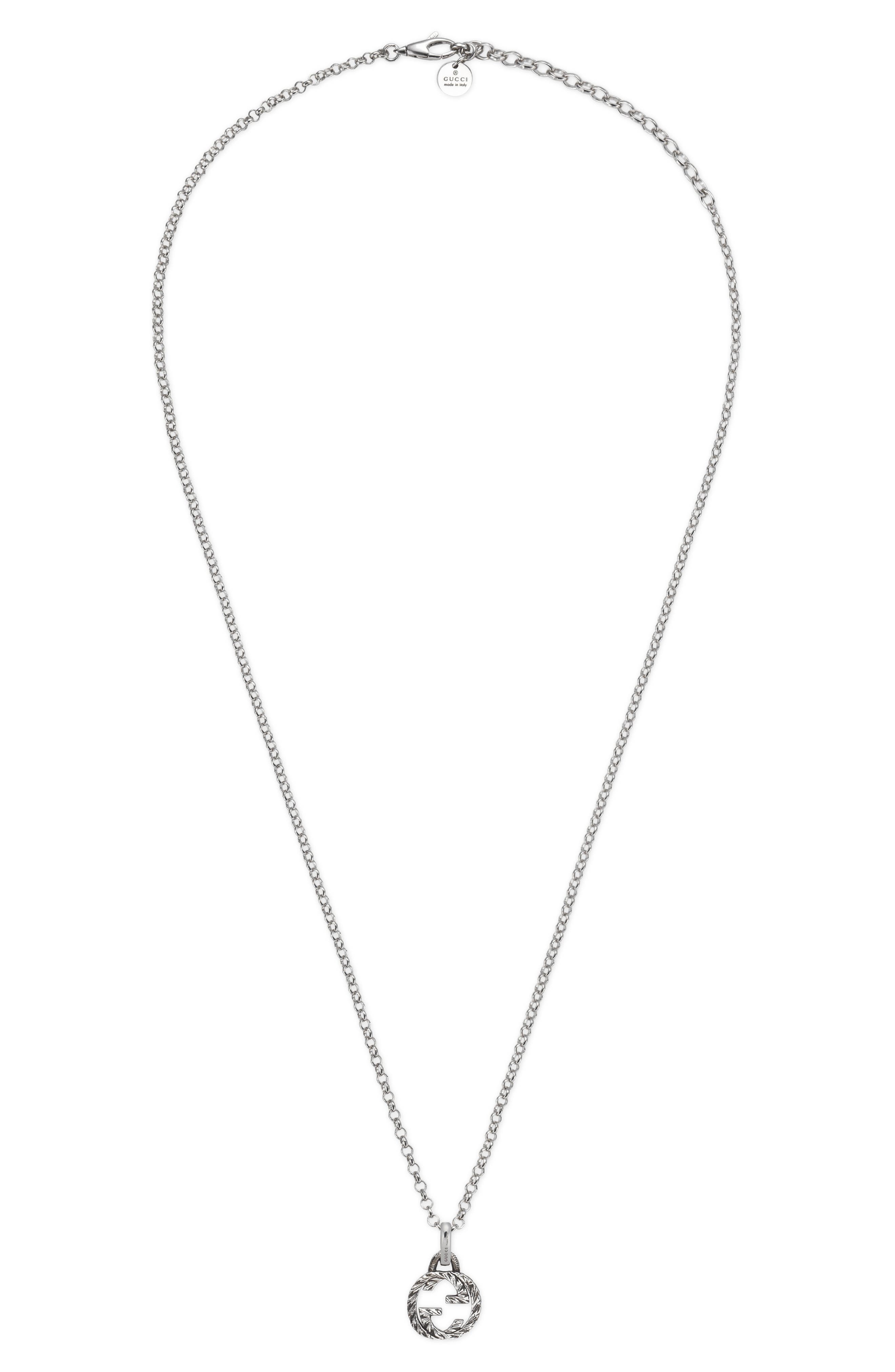 Gucci Interlocking-G Pendant Necklace in Sterling Silver at Nordstrom