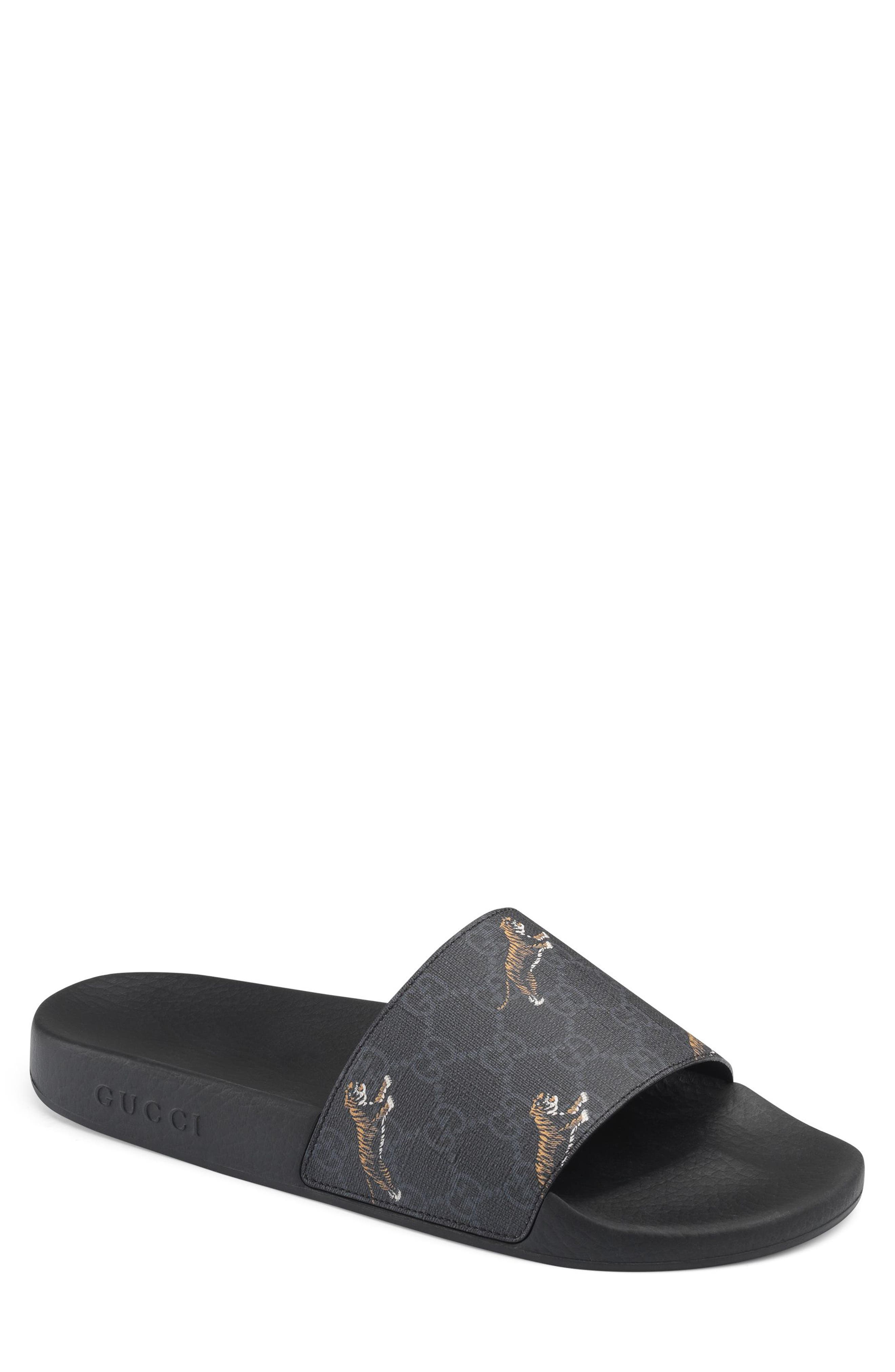 Gucci Tiger Print Slide Sandal (Men 