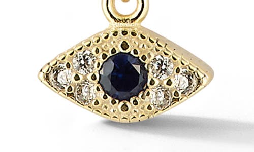 Sphera Milano 14k Over Silver Cz Eye Charm Choker Necklace In Gold