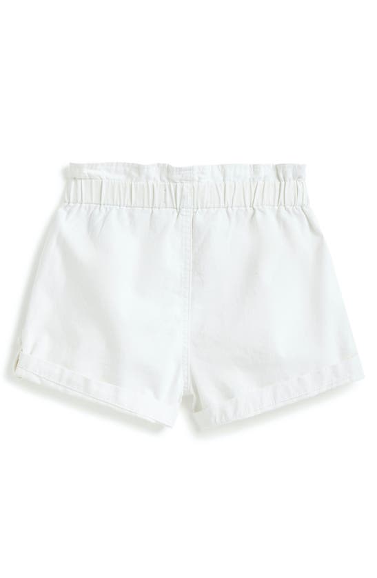 Shop Tractr Kids' Stretch Cotton Cuffed Shorts In White