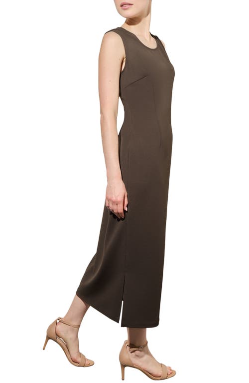 Shop Ming Wang Sleeveless Midi Dress In Dark Umber