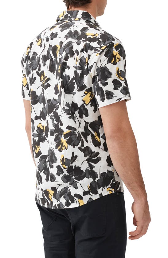 Shop Rodd & Gunn Newcastle Sports Fit Floral Short Sleeve Cotton Button-up Shirt In Charcoal