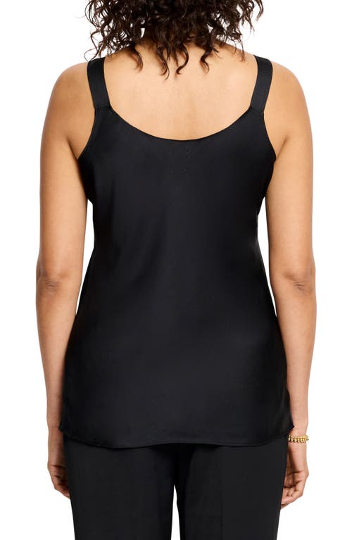 Shop Nic + Zoe Nic+zoe Social Edit Crepe Camisole In Black Onyx