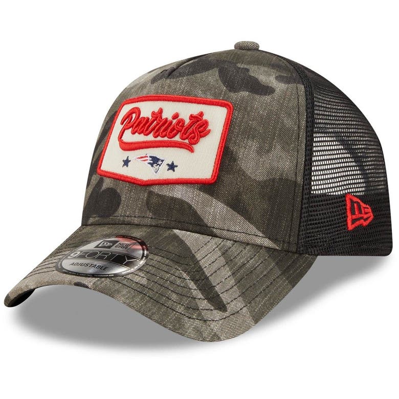 New Era Men's Camo, Black New England Patriots A-frame Patch 9forty ...