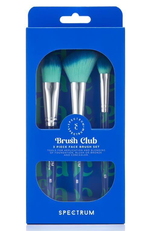 Spectrum Brush Club The Face 3-piece Makeup Brush Set In Blue