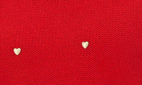 LUCKY BRAND LUCKY BRAND HEART STUD CREWNECK SWEATER 