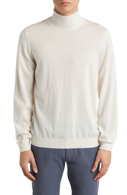 BOSS Musso Virgin Wool Turtleneck Sweater Open White at Nordstrom,
