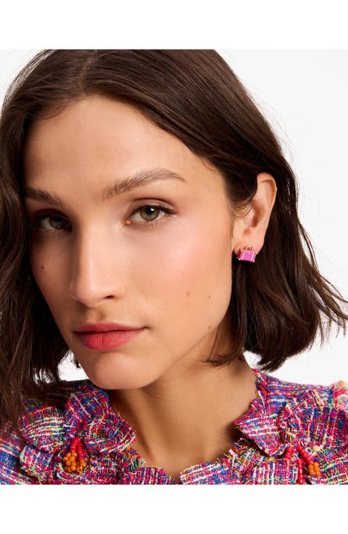 Shop Kate Spade New York Suitcase Stud Earrings In Pink Multi