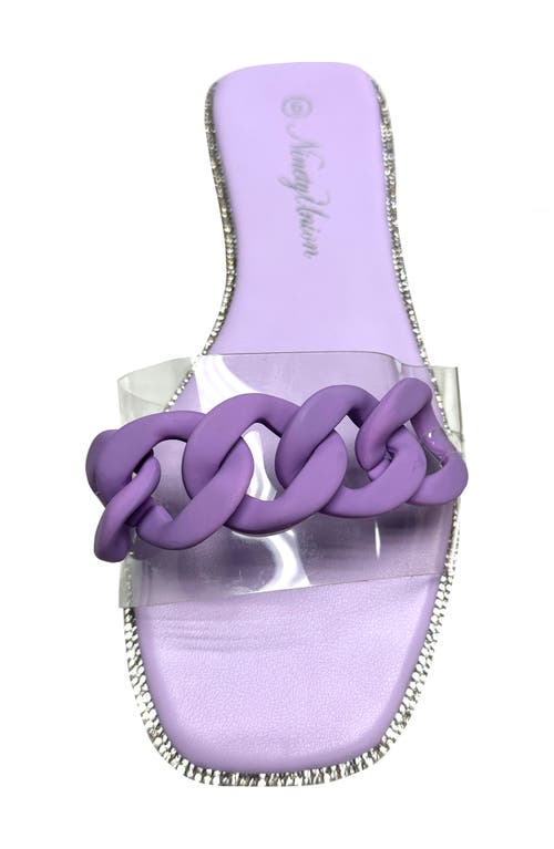 Ninety Union Women's Tampa Chain Link Vinyl Slides In Purple