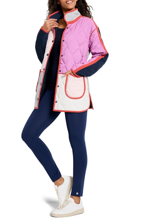 Shop Nz Active By Nic+zoe Mixed Up Quilted Reversible Coat In Pink Multi