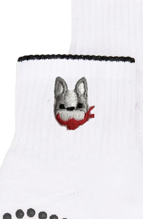 Shop Stems Charming Puppy Grip Quarter Socks In White