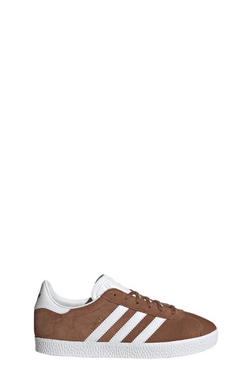 Shop Adidas Originals Adidas Kids' Gazelle Low Top Sneaker In Brown/white/gold