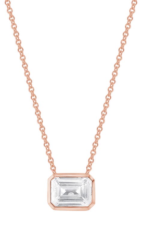Shop Badgley Mischka Collection 14k Gold Round Cut Lab-created Diamond Pendant Necklace In Rose Gold