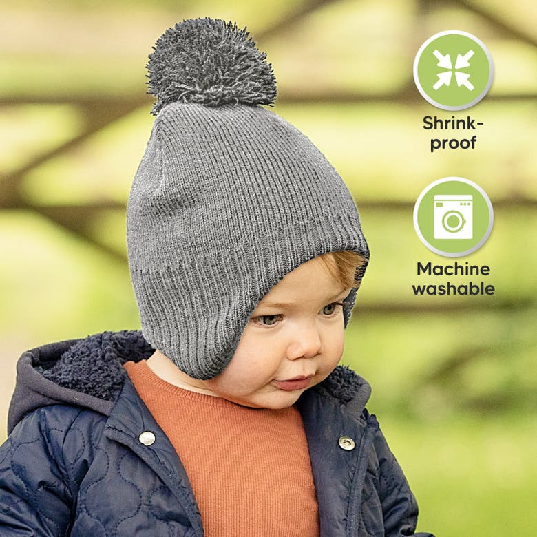 Shop Keababies Muff Knitted Beanie In Gray